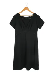 シューラルー SHOO・LA・RUE ワンピース 半袖 ひざ丈 セレモニー 無地 サイズM 黒 QQQ