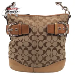 COACH コーチ シグネチャー ブラウン シルバー金具 キャンバス F03574 ショルダーバッグ ポシェット 斜め掛け可能 レディース 405150【中古】