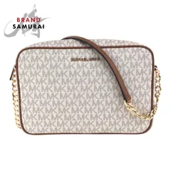 新品未使用 Michael Kors マイケルコース アイボリー ブラウン ゴールド金具 PVC 斜め掛け ショルダーバッグ レディース 502722 新品【中古】