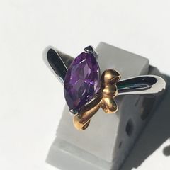 フォークリング パーセルジュエリー 天然石 リーフ K10YG - メルカリ