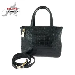 美品 Furla フルラ 型押し ブラック 黒 ゴールド金具 レザー ショルダーバッグ ハンドバッグ 2way レディース 505415【中古】