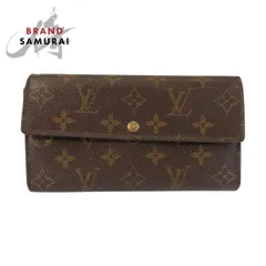 LOUIS VUITTON ルイヴィトン モノグラム ポシェット ポルトモネ クレディ ブラウン M61723 長財布 ロングウォレット レディース 506258【中古】