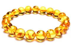 【１点物】バルト海産◇天然琥珀 バルティックアンバー(琥珀)　9mm　ブレスレット パワーストーン 天然石 _MC5377