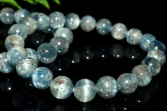 希少ガーネット入り！ カイヤナイト　6.5mm　ブレスレット 1個売り パワーストーン 天然石 _BG6352-65