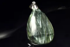 【１点物】シルバー925◇ロシア産 セラフィナイト　30x22mm　ドロップ ペンダントトップ パワーストーン 天然石 _PC9659