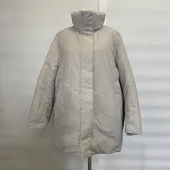 【Y-31】UNIQLO ユニクロ　中綿ロングコート　XL ホワイト　ハイネック　防寒　大きいサイズ　レディース　冬アウター　古着