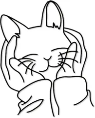 SALUDABLE 猫 ウォールアート オブジェ インテリア雑貨 北欧 壁飾りアイアン 黒猫 グッズ (手のひら猫)