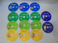 ＊再生保証あり＊@h7875　DWE ディズニー英語システムワールドファミリー　 メインプログラム内　DWEメインプログラム　絵本(DWEブック)用のCD「Story　and　Songs」14枚　冊子・ケースなし　小キズ・キズ！再生保障あり！　幼児英語教材
