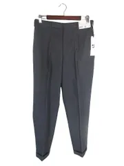 ユニクロ UNIQLO パンツ スラックス タック テーパード ロング 無地 グレー サイズ76 QQQ
