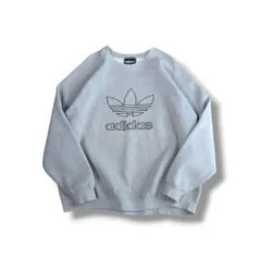 90s Adidas Trefoil Logo Sweatshirt - Size L Made in USA 801