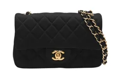 CHANEL シャネル ミニマトラッセ19 Sフラップ Sチェーンショルダーバッグ 19番台 ココマーク コットンジャージー ブラック 美品 中古 4b012512