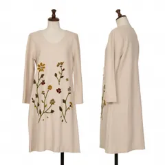 ホコモモラJocomomola 刺繍ウールワンピース ベージュ42