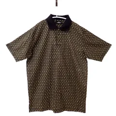 古着　JIM THOMPSON　ジムトンプソン　メンズロゴポロシャツ　Mサイズ　ブラック系　黒色　柄ポロシャツ　個性的　象イラスト