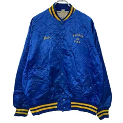 ALADEN ATHLETIC スタジアムジャケット M～ ブルー イエロー スナップボタン スタジャン スポーティー ワンポイント刺繍 春秋物 a802-5385