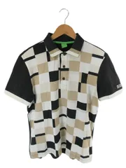 ヒューゴボス HUGO BOSS プルオーバー ポロシャツ ゴルフ スポーツ ウエア 半袖 チェック柄 マルチカラー サイズM QQQ