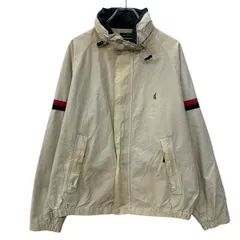NAUTICA ジャケット L アイボリー マルチカラー ノーティカ ジップアップ スナップボタン ワンポイント刺繍 ラグラン 春秋物 a802-5412