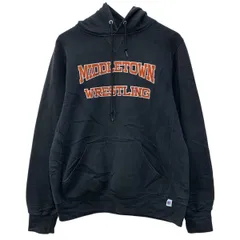 RUSSELL ATHLETIC プリントスウェット パーカー S ブラック レッド ラッセルアスレティック プルオーバー フーディー 秋物 a802-5429