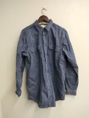 N2011 L.L.Bean エルエルビーン ハリケーンシャツ M 長袖シャツ 裏地ネルシャツ 裏チェック ワークシャツ ブルー系 メンズ 綿100％ ゆったり