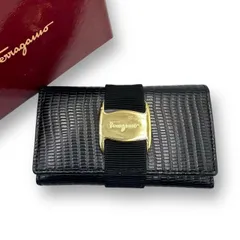 未使用品 Ferragamo フェラガモ キーケース レザー ブラック 金具