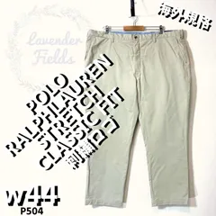ポロラルフローレンノータックチノパンツ刺繍ロゴP504極太w44ワイド大USAアメリカ古着