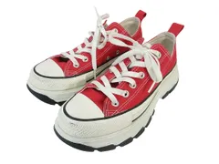 コンバース CONVERSE オールスター ALL STAR トレックウェーブ スニーカー ローカット 厚底 無地 レッド サイズ25 QQQ