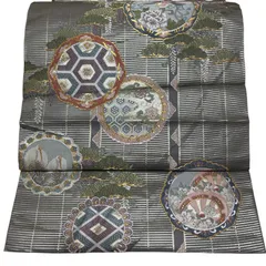 R-1595　帯　袋帯　六通　絹　レディース　フォーマル　シワあり