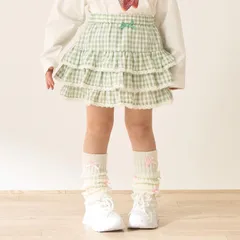 Lycee mine 3061130【UV加工】ギンガムチェックティアードスカート(インパン付き) 【Lycee mine バレエシリーズ】　エメラルドグリーン