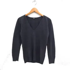 ディスコート Discoat Vネック ニット セーター 長袖 無地 アクリル F グレー 灰 /FT36