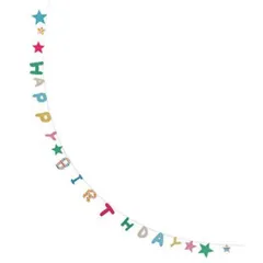 メリーパーティー ガーランド ハッピーバースデー （ 装飾 お誕生日 飾り オーナメント パーティー 誕生日 1歳 飾り付け 女の子 男の子 おしゃれ 子供 バースデー お祝い イベント デコレーション 誕生日ガーランド インテリア ）