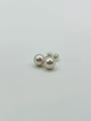 アコヤ 真珠 ナチュラル パール ピアス K14WG ホワイトゴールド 7.5-8.0mm AKOYA 無調色