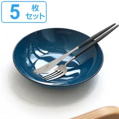 プレート 20cm 藍彩 プラスチック 皿 深皿 食器 山中塗り 日本製 同色5枚セット （ 食洗機対応 電子レンジ対応 中皿 主菜皿 ボウル 浅鉢 サラダ 割れにくい 取り皿 ）