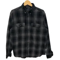 Faded Glory ネルシャツ チェック柄 長袖シャツ チェックシャツ Bangladesh製 Mサイズ グレーのサムネイル