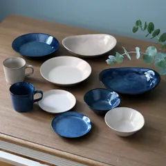 食器 10個入り 2色 ナチュラルカラー 美濃焼 磁器 （ 食洗機対応 電子レンジ対応 食器セット ペア プレート ボウル マグカップ カレー皿 中鉢 カップ マグ パスタ皿 中皿 取り皿 セット おしゃれ ）)のサムネイル