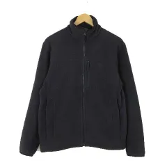 ティンバーランド Timberland フリースジャケット ブルゾン ジップアップ ロゴ 刺繍 ビッグシルエット M 黒 ブラック 国内正規品 美品