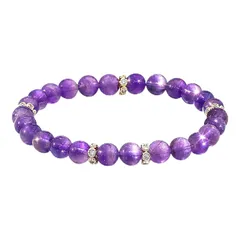 【新品】 [WIALLFU] アメジスト AAA ランク天然石 ブレスレット 8mm お守り 水晶 品質 金運 仕事運 恋愛運 開運 厄払い 浄化 精神安定 自然の誕生石 天然石 誕生日プレゼント 0