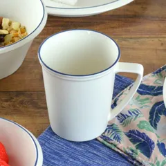 マグカップ 270ml コンコード ブルーライン 洋食器 陶器 （ 食器 硬質陶器 コップ カップ マグ タンブラー ブランド 電子レンジ対応 食洗機対応 オーブン対応 白 ホワイト おしゃれ MIKASA ミカサ ）