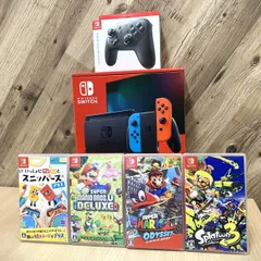 【彦】ソフト4点&プロコン付 Nintendo Switch HAC-001(-01) 本体 スイッチ ソフト スプラ3 マリオ オデッセイ U デラックス スニッパーズ プラス セット 初期化済 通電確認済 動作確認済 稼働品 美品【3872SY】B13