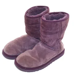 アグ オーストラリア UGG australia クラシックショート クリスタルボウ CLASSIC SHORT CRYSTAL BOW ムートンブーツ スエード ボア US6 23cm ボルドー 1006698 /AS ■OS 