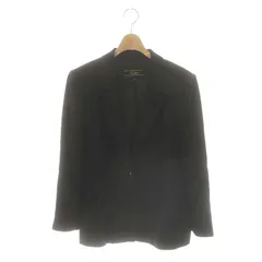 レリアン Leilian テーラードジャケットストライプ シングル ウール 13 黒 ブラック /YQ ■OS