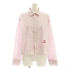 ロペピクニック ROPE Picnic 24SS ストライプ クロップド丈シャツ 長袖 38 ピンク /AT ■OS