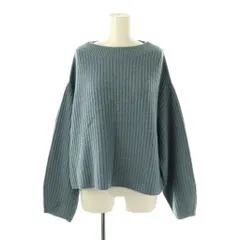 ヒューマンウーマン HUMAN WOMAN 23AW ミドルゲージ地柄ニット セーター 長袖 M ライトブルー /NR ■OS