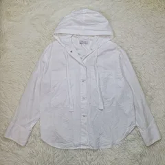 ADAM ET ROPE アダムエロペ 薄手 長袖 パーカー フードシャツ サイズF ホワイト 白 コットン 春夏 レディース ブランド 中古