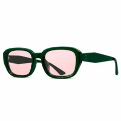 THE HUMBLE OPTICAL SHIFT-19631 スクエアサングラス GREEN / LIGHT PINK UV400 メンズ レディース 韓国 Y2K ストリート-レイバン風-33979