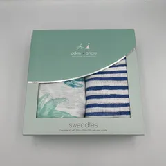 【新品未使用】aden + anais モスリンスワドル 2枚セット  くじら　ボーダー