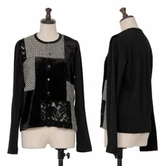トリココムデギャルソンtricot COMME des GARCONS 異素材パネル切替カーディガン 黒白M位のサムネイル
