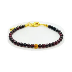 【新品】 [玉美青優] ガーネットレディースファッションブレスレット パープルレッド、1月の誕生石 4mm、愛の石 0