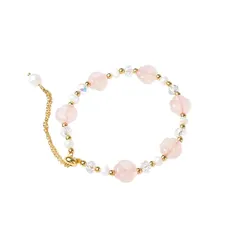 【新品】 [AURABLOOM]5種選べる 天然淡水パール ブレスレット レディース マグネット ローズクォーツ パワーストーン 結婚式 プレゼント20代 30代 女性用 化粧箱付き