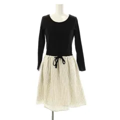 アーバンリサーチ サニーレーベル URBAN RESEARCH Sonny Label ワンピース ひざ丈 長袖 F 黒 ブラック 白 ホワイト /AT ■OS ■AX