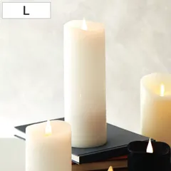 LEDキャンドル エンキンドルラスティクピラー L （ キャンドルライト キャンドル ライト led ledライト ledキャンドルライト ゆれる 揺れる ゆらぎ 揺らぎ リアル 電池式 乾電池 タイマー付き ろうそく ロウソク 蝋燭 黒 茶 白 ）