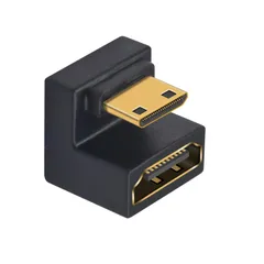 Poyiccot U字型 ミニHDMI to HDMI アダプタ、8K Mini-HDMI変換アダプタ、超高速 48Gbps HDMI2.1 規格 下向き 延長 8K@60Hz 4K@60Hz 3D ラップトップ/カメラ/ノートPCなどデバイス対応，1個